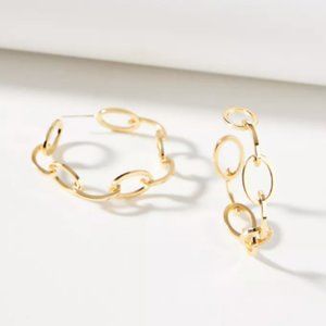 NEW~ Anthropologie Leigh Chain Link Hoop Earrings